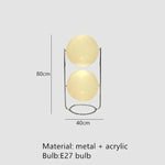 lampe sol moderne minimaliste blanc chrome boule acrylique translucent DEL interruptron haut bas vde