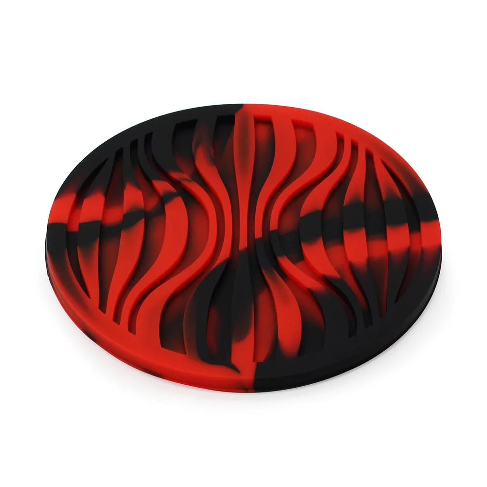 sous verres ronds silicone noir bleu vert marron rouge rayures ondulées moderne respectueux environnement