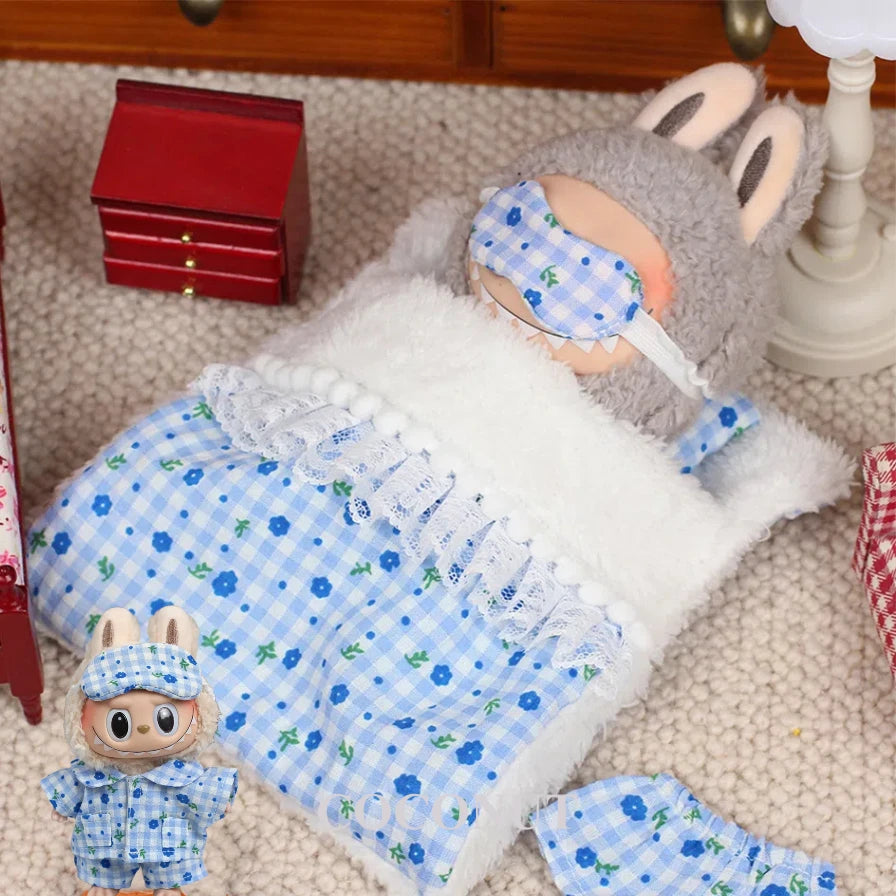 draps lits miniatures oreillers figurines animaux motifs floraux mignon meubles chambre enfants
