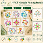 pochoirs mandala réutilisables peinture murale pulvérisation pierre gabarits floraux géométriques blanc artisanal