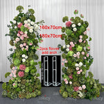 Arche décorative moderne fleurs artificielles vert rose blancextérieur maison événement