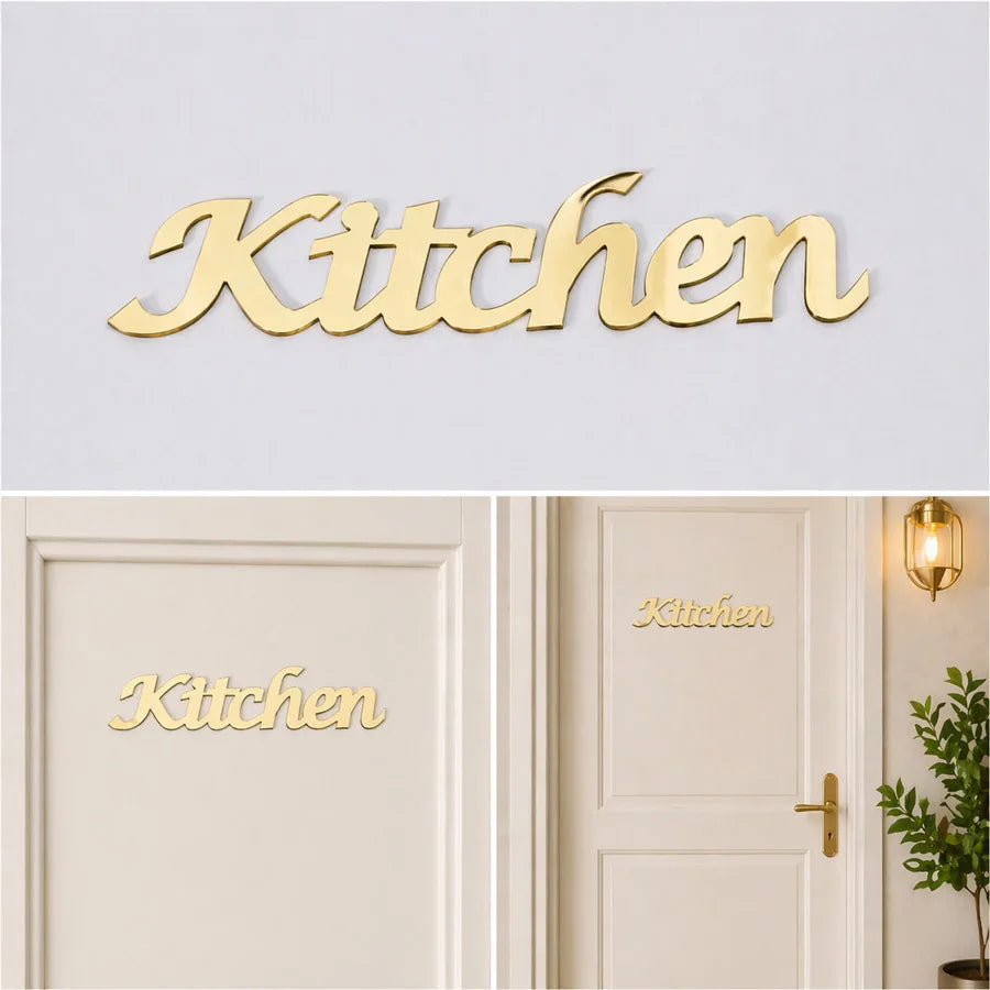 lettres décoratives adhésives or argent noir simples classiques maison décoration stickers muraux porte chambre