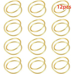 anneaux serviette dorés ronds lisses modernes décoration table restaurant mariage 16 pièces