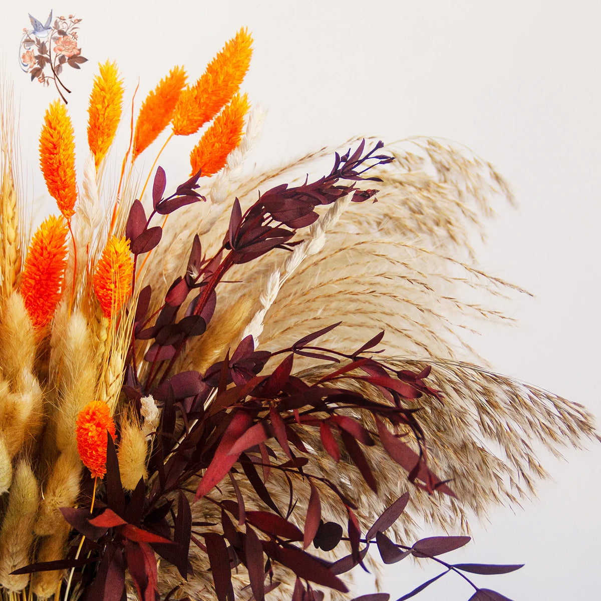 bouquet fleurs séchées automne orange naturel rustique décoration maison anniversaire mariage festive