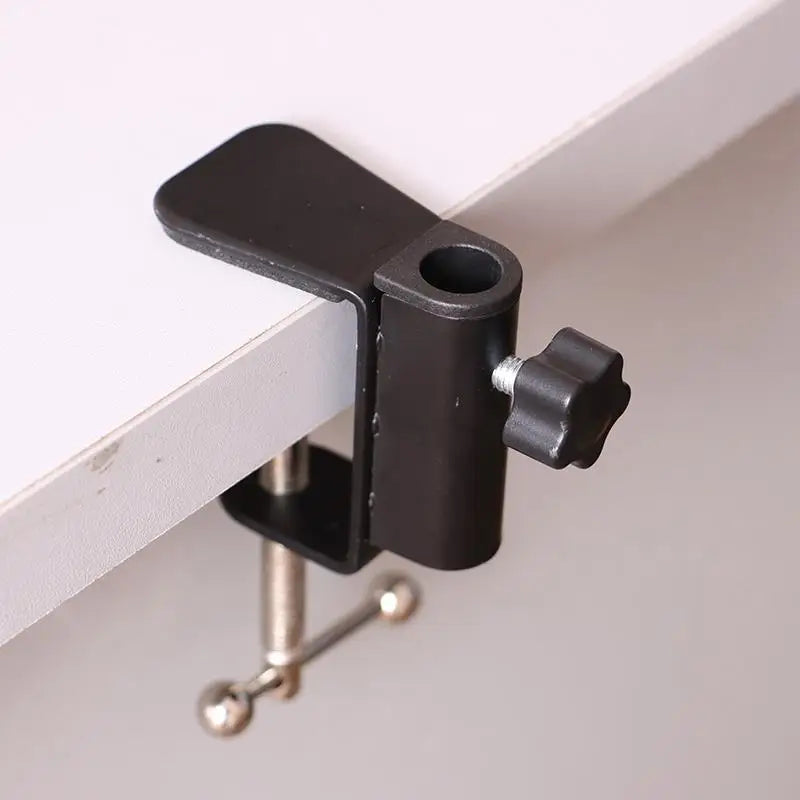 support pince métal robuste diamètre 12mm tapis antidérapant noir argenté industrielle utilitaire