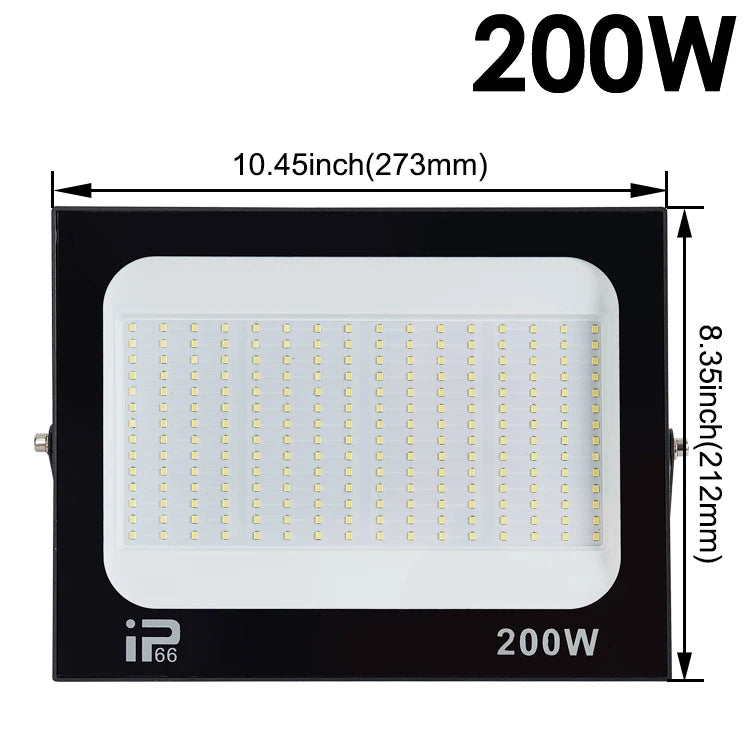 projecteur led extérieur moderne ip66 imperméable noir mat 100w 200w