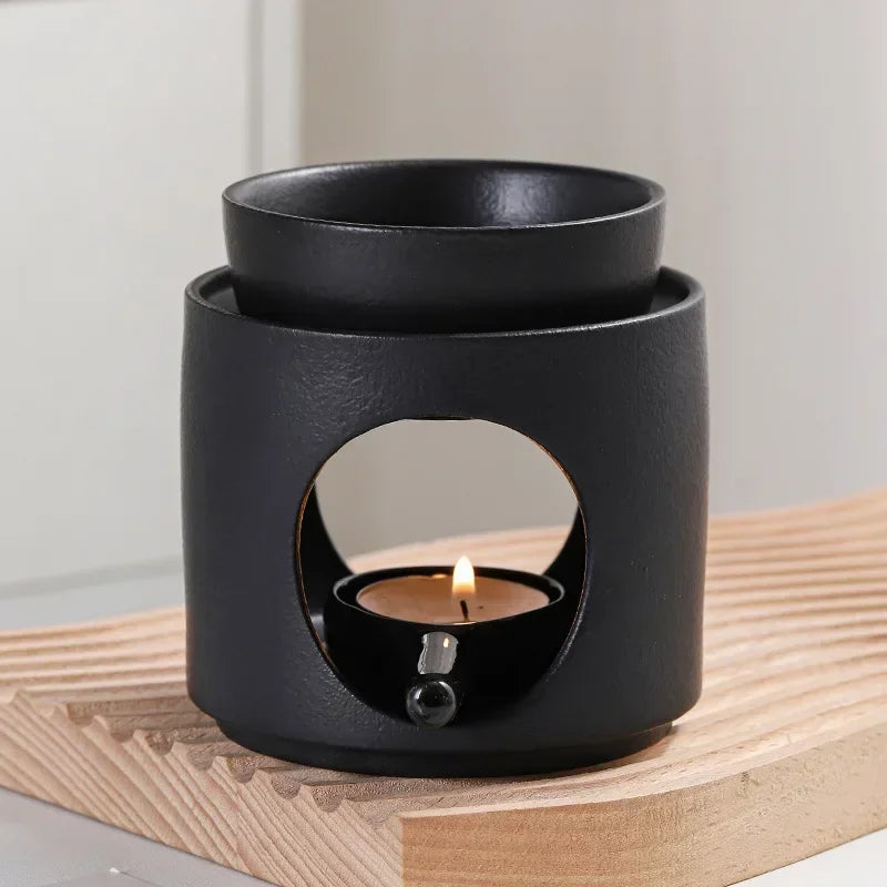 diffuseur huiles essentielles bol cuillère moderne noir mat salon aromathérapie fixations