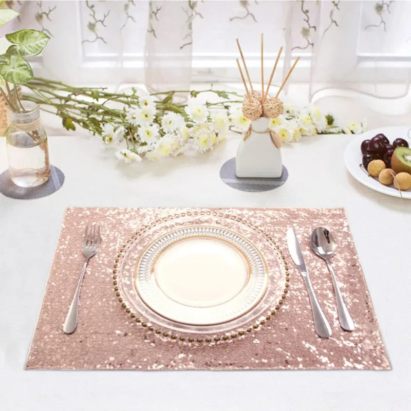 Lot de 4 sets de table pailletés pour mariage