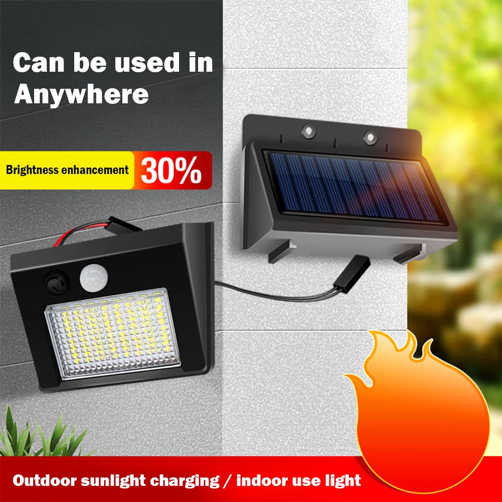 lumière solaire extérieure led moderne noire ip65 autoinstallation 32led 48led jardin