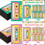 serviettes papier jetables vintage cassette audio rose vert anniversaire fête disco années 80 90