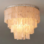 lustre pendentif coquillage vintage blanc doré salon chambre restaurant