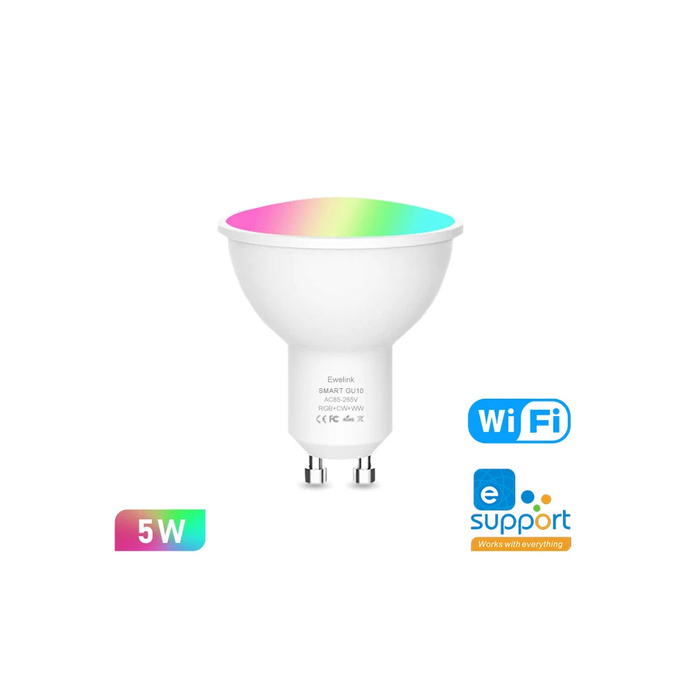 ampoules led intelligentes wifi zigbee e27 e14 gu10 rgbcw 2700 6500k blanc multicolore transparent
