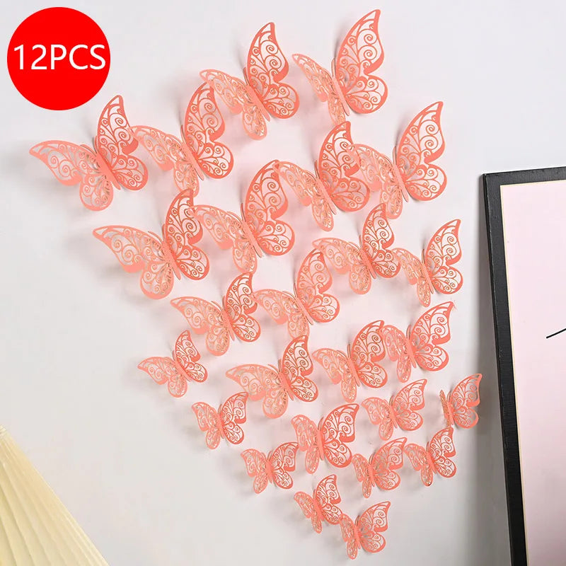 décoration gâteau papillons ornements floraux adhésifs or argent bleu rouge rose vàng trắng