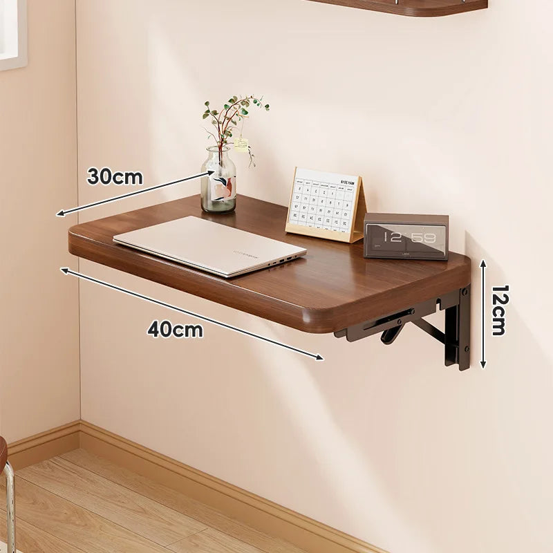 tablette murale bois marron foncée facile moderne cuisine chambre coucher multifonctionnelle pliante droite