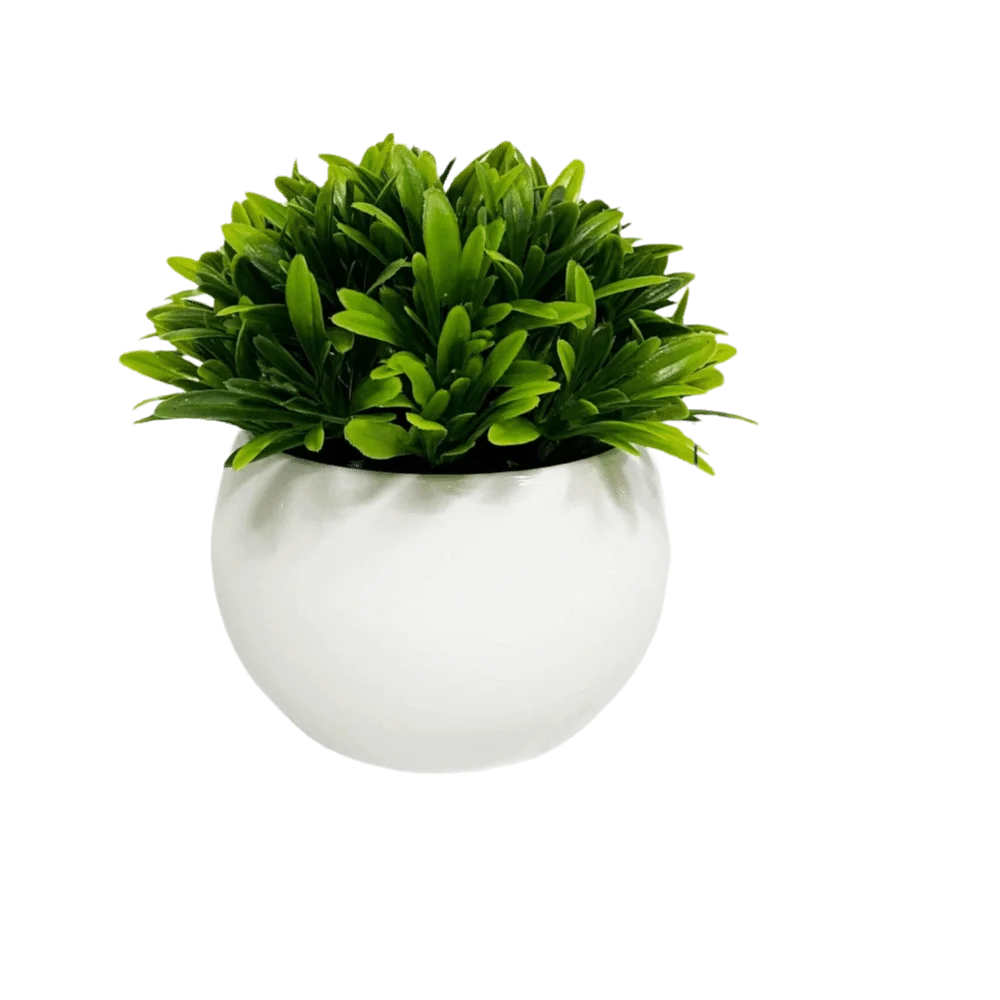 plantes artificielles vertes feuilles fines pot blanc extérieur moderne décoration anniversaire ornement accroché