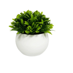 plantes artificielles vertes feuilles fines pot blanc extérieur moderne décoration anniversaire ornement accroché
