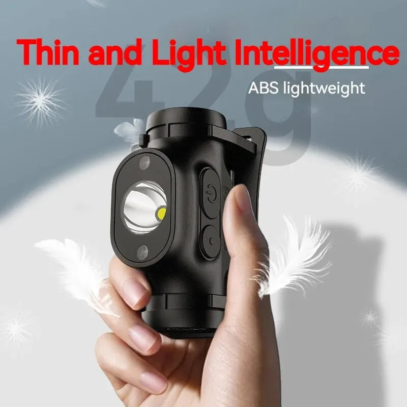 lampe frontale led rechargeable camping pêche self défense ceinture ajustable noire moderne