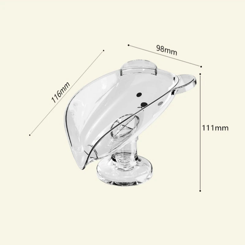 porte savon ventouse transparent moderne salle bain ours tête drainage sans perçage