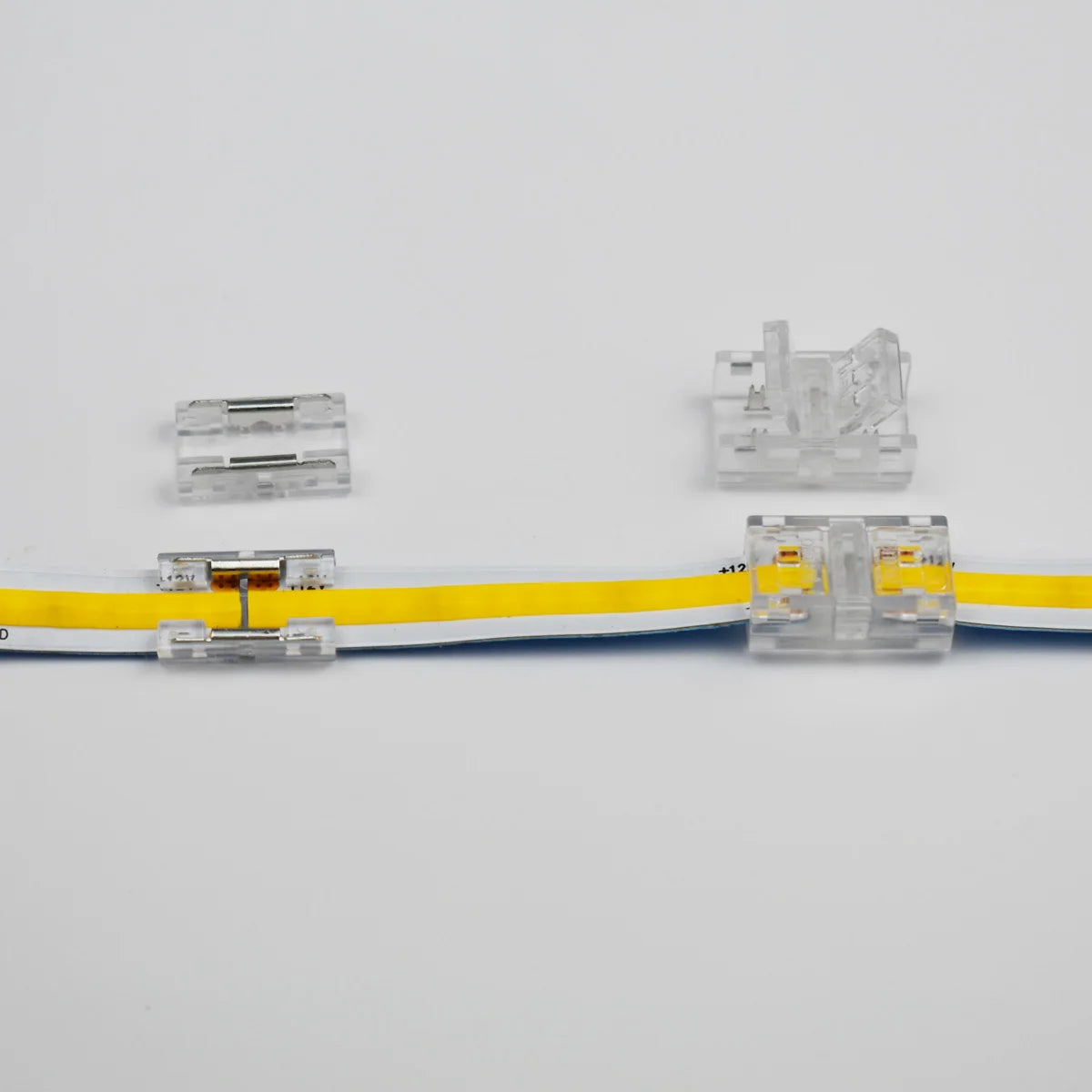 connecteurs électriques transparents clips câbles 12v 24v led bande fixations modernes fonctionnels