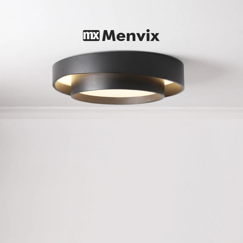 plafonnier led moderne rond noir doré lampe salon chambre intensité réglable dimmable