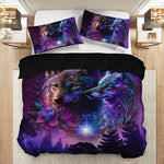 Housse de couette loup violet impression 3D