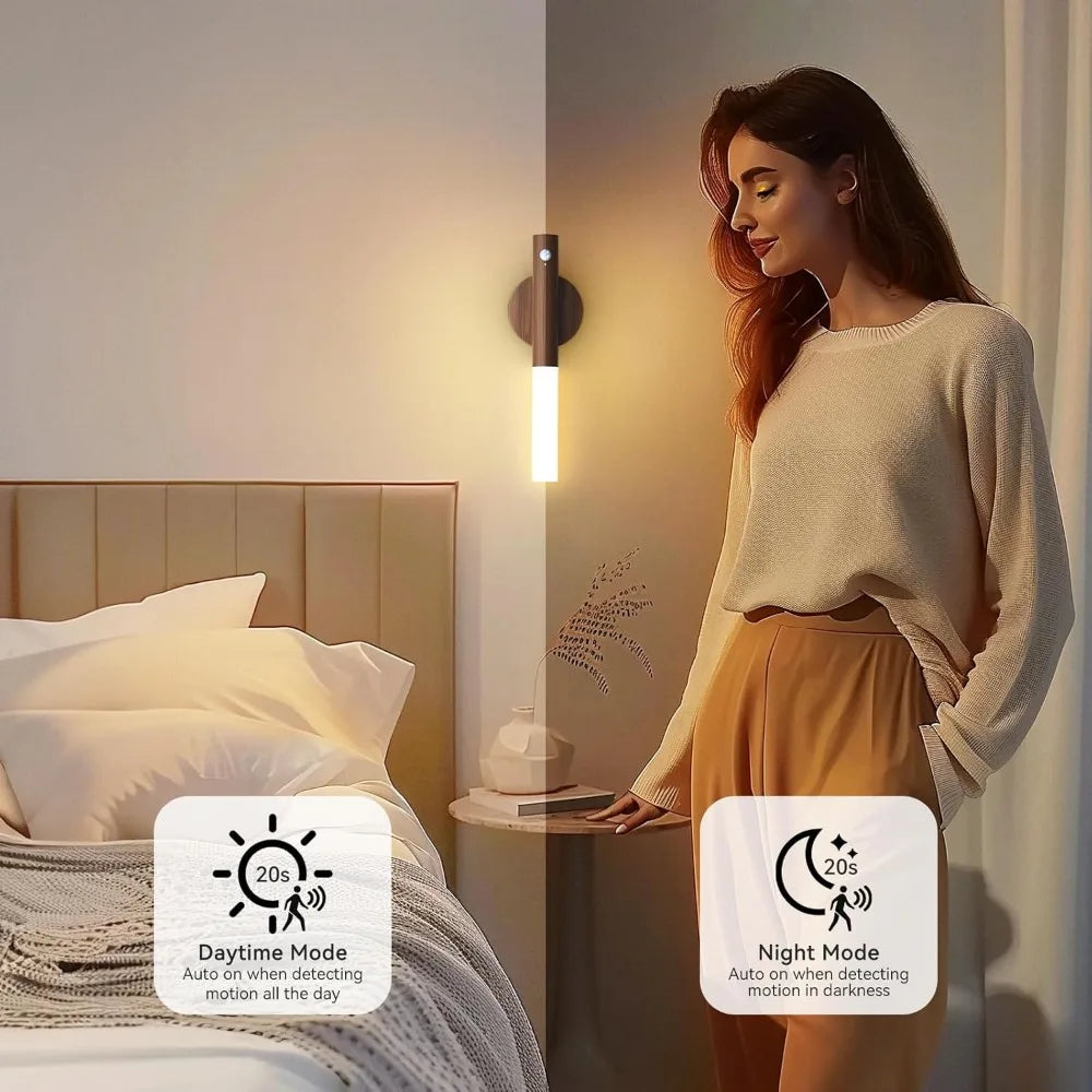 lampe murale led blanc bois moderne interrupteur tactile
