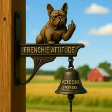 cloche décorative artisanale bronze figurines sorcière chien dieu marin vintage écolo fixations écrousextérieurintérieur