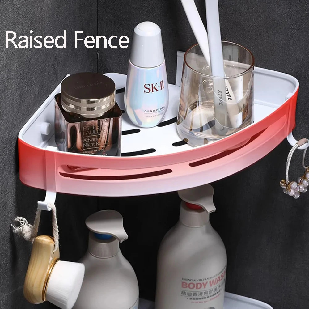 étagère salle bain blanc moderne adhésive shampooing gel douche lotion parfum verre boucles d'oreilles