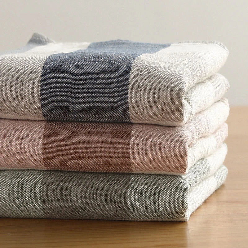 serviettes main coton absorbantes séchage rapide noël carreaux classiques vert gris rose