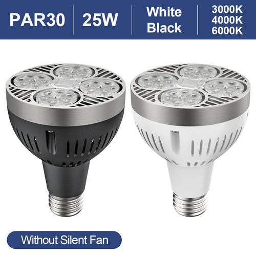 projecteur led par30 ampoule e27 haut flux lumineux moderne salon boutique blanc noir