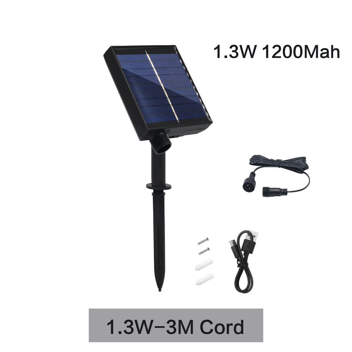 panneau solaire noir moderne télécommande câble 1.2m 3m batterie 7200mAh