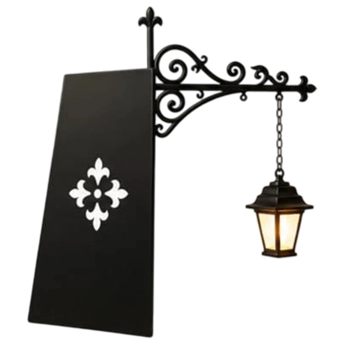 lampe suspendue classique lampe bibliothèque ornementation rinceaux motif géométrique noir vintage(chaines)