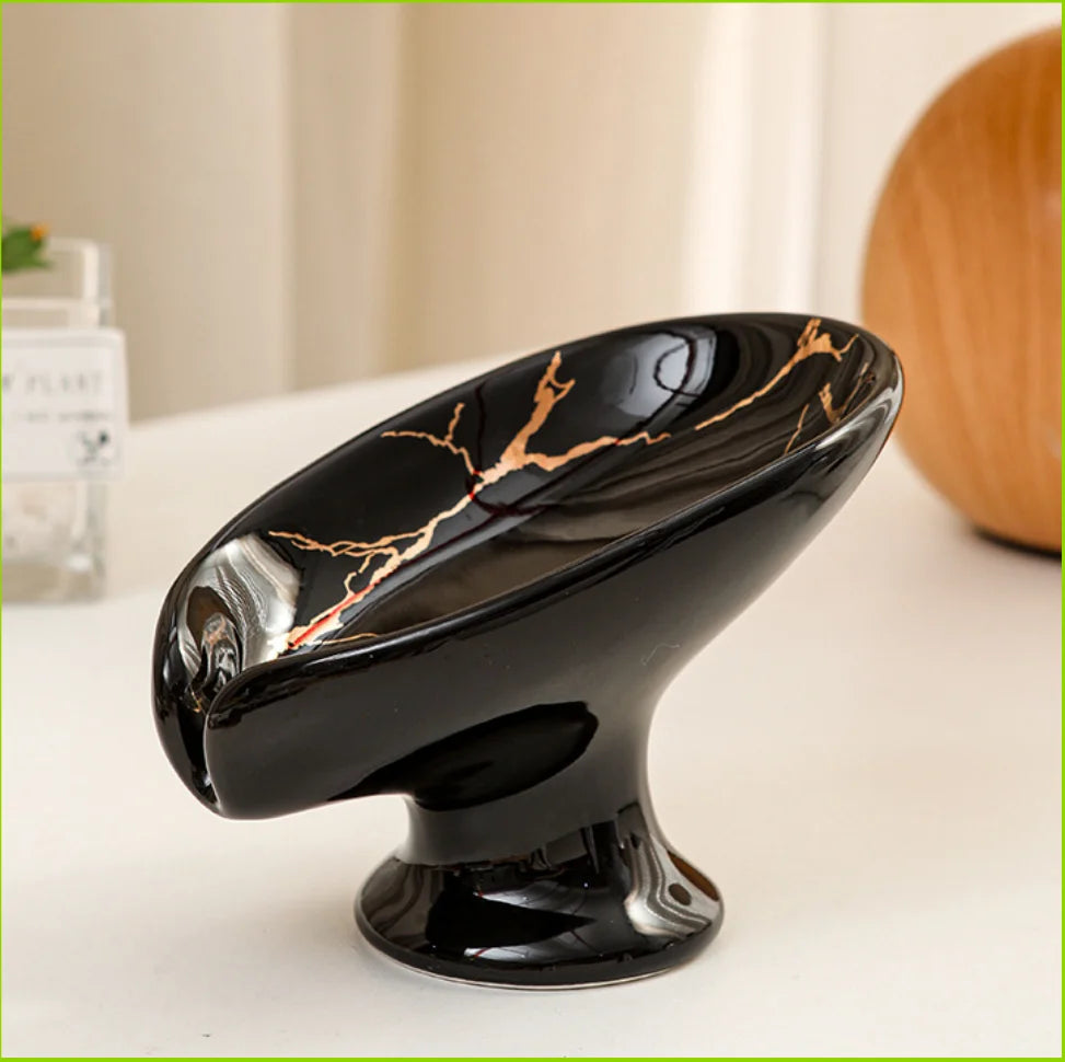 porte savon céramique marbreux moderne blanc vert noir salle bain