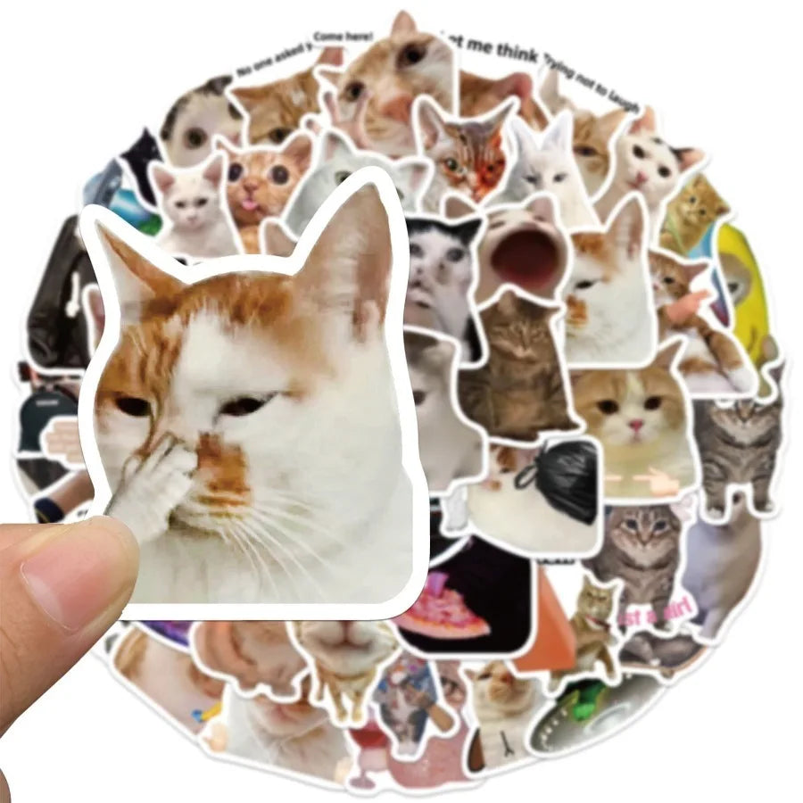 autocollants chats multicolores humoristiques adhésifs 500 pièces stickers mèmes cute