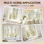 film décoratif fenêtre fleurs feuilles adhésif opaque vintage naturel