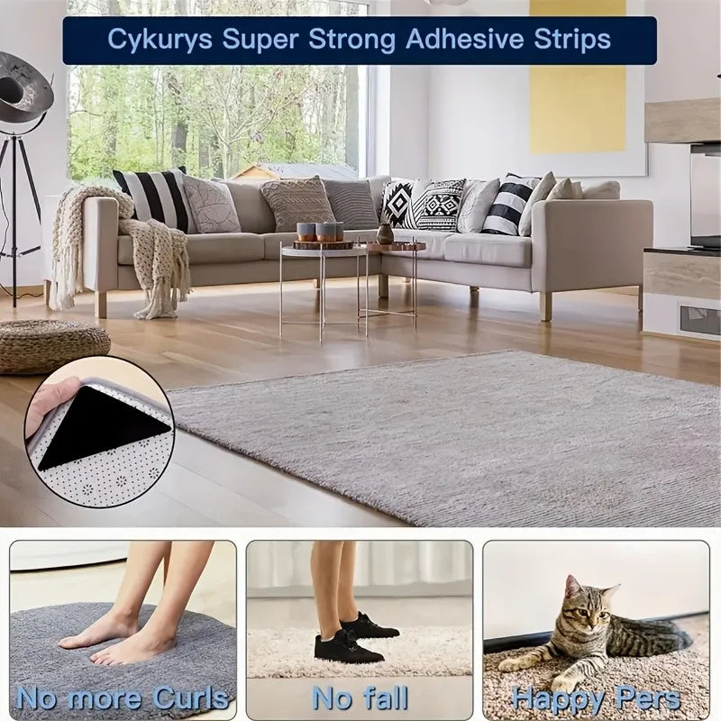tapis gris clair motif géométrique noir adhésifs antidérapants double face moderne bandes adhésives sécurité