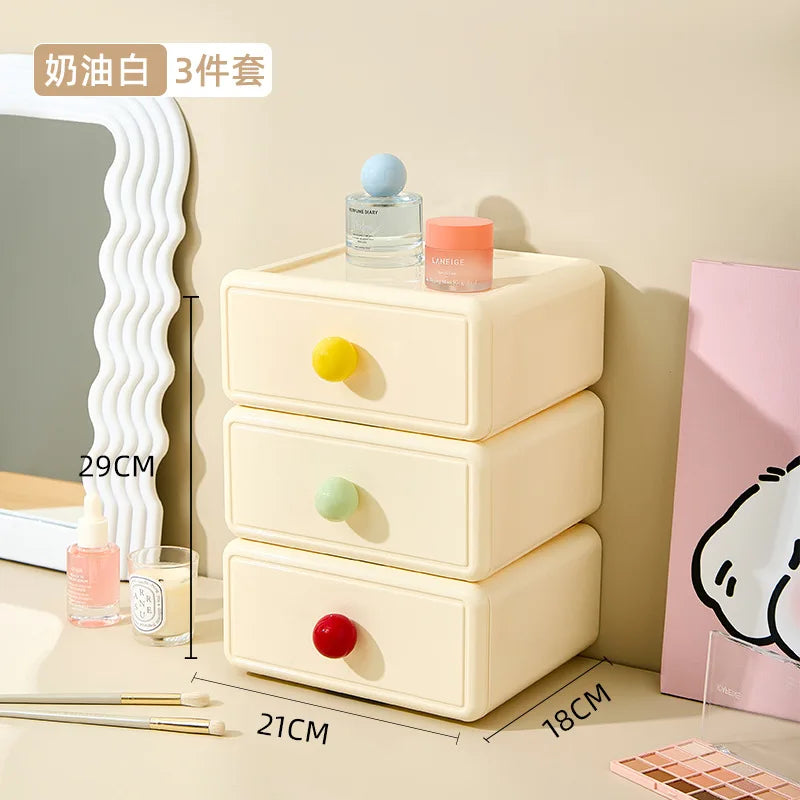 boîte rangement jaune vert rose moderne minimaliste matériau plastique opaquet tiroirs coulissants capacite 2l