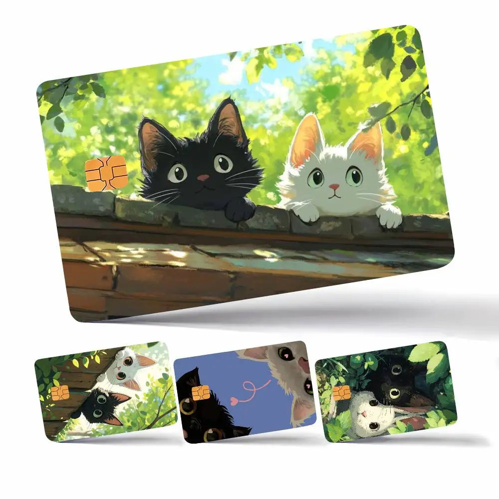 cartes postales illustration chats animée adhésives waterproof résistante épreuves dimension