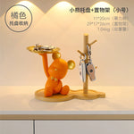 porte clés ours résine moderne blanc rose vert brillant animalier tringle plateau decoration maison