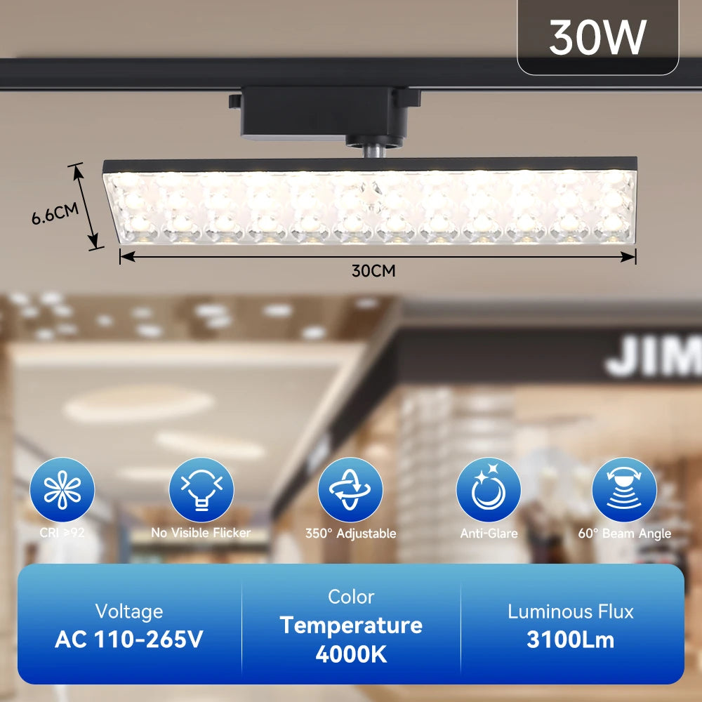 projecteurs led spot noir moderne 50w 60w rail super lumineux