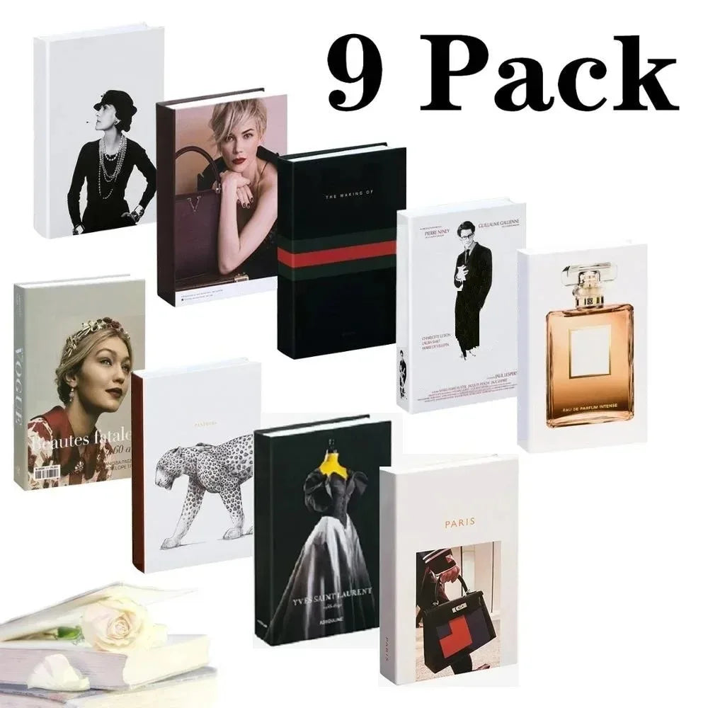 décorations modernes boîtes imitation livres couleurs neutres motifs géométriques portraits mode minimaliste