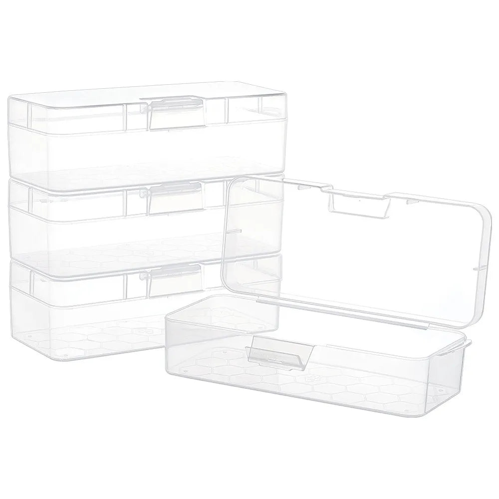 boîtes rangement transparentes hexagonales clips modernes pratique organisation artisanat petits objets