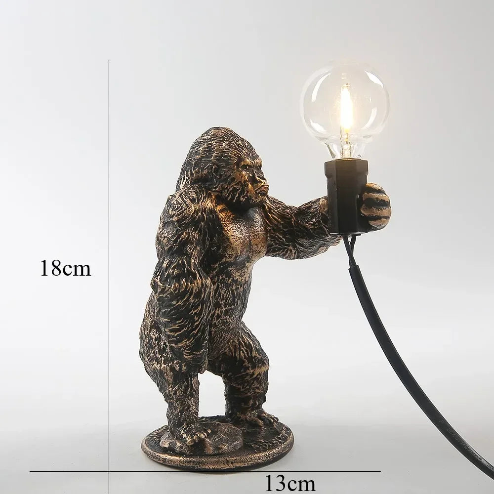 lampe poser gorille bronze noir blanc décoration intérieure moderne ampoules led câbles électriques certifiées