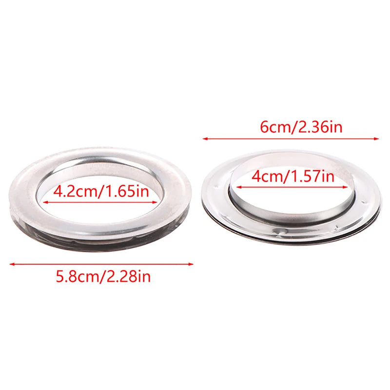 anneaux métalliques argentés industriels 60 paires diamètre intérieur 4cm coton rideau polonais accessoireuminiumallié