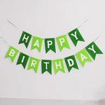 guirlande fanions happy birthday vert clair festif décoration anniversaire ballons numéros lettres animaux festive