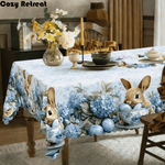 nappe fleur bleue beige lapin papillon noël halloween décoration table maison rustic