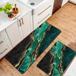 tapis moderne vert marbre doré antidérapant extérieur sol élégant polyester 40x60cm 50x80cm