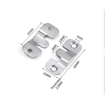 plaque fixation acier inoxydable couleur argenté industriel lisses brillants utilisation multipleintérieur décorationobjet suspendu2 pièces