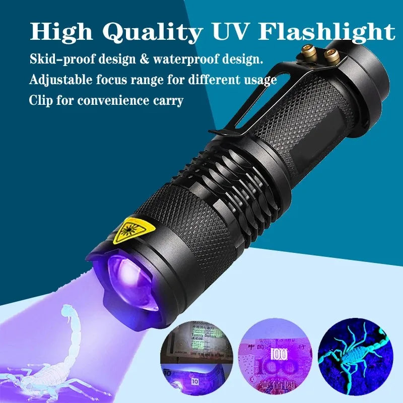 lampe torche noire texturée moderne résistante uv intense clips fixation