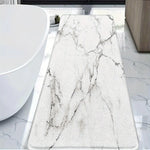 tapis bain antidérapant marbre moderne blanc gris absorption rapide lavable machine salon entrée
